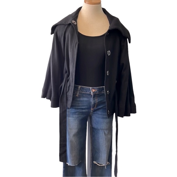 Free People 'Olmstead' Wool Belted Cape Coat, Black, Small - Picture 7 of 16